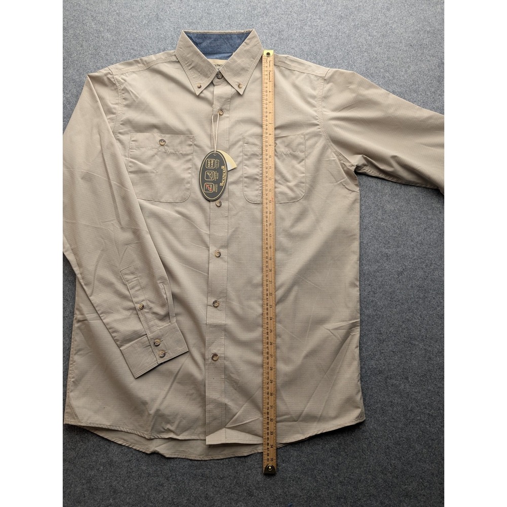 Backpacker Men's Shirt LT Beige Button Up Long Sleeve Pockets Nwt‎ - Picture 6 of 11